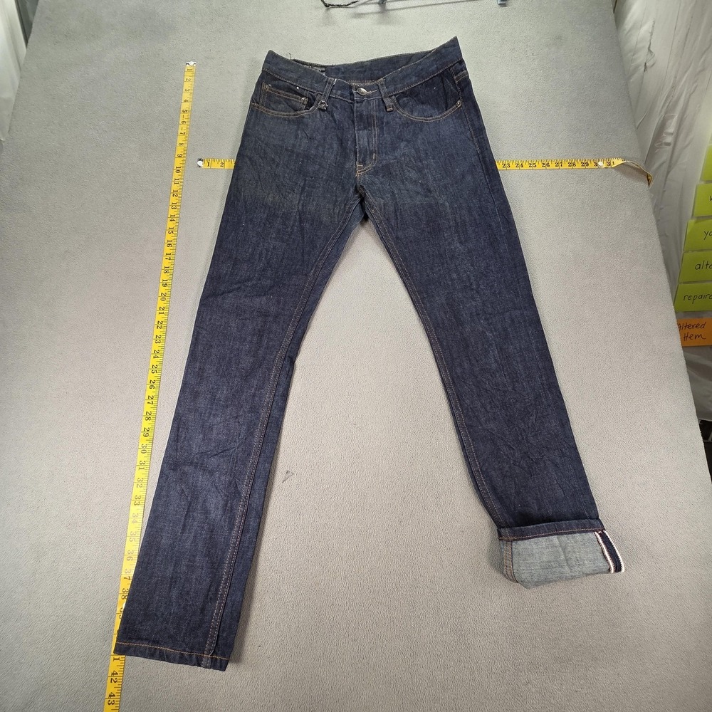 Fatty Boyeezz Jeans Mens Dark Blue‎ Raw Selvedge Slim Skinny Denim Fits 28x30